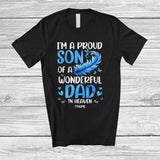 MacnyStore - Personalized Custom Name Son Of Wonderful Dad In Heaven; Proud Father's Day Memories T-Shirt