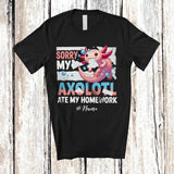 MacnyStore - Personalized Custom Name Sorry My Axolotl Ate My Homework; Lovely Axolotl Reptile T-Shirt
