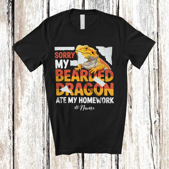 MacnyStore - Personalized Custom Name Sorry My Bearded Dragon Ate My Homework; Lovely Reptile T-Shirt