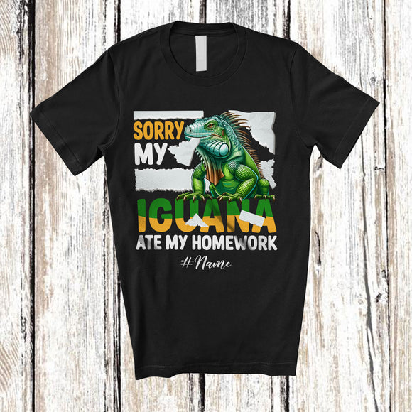 MacnyStore - Personalized Custom Name Sorry My Iguana Ate My Homework; Lovely Iguana Reptile T-Shirt