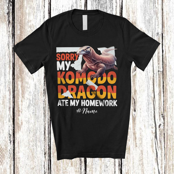 MacnyStore - Personalized Custom Name Sorry My Komodo Dragon Ate My Homework; Lovely Reptile T-Shirt