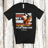 MacnyStore - Personalized Custom Name Sorry My Squirrel Ate My Homework; Lovely Squirrel Animal T-Shirt