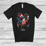 MacnyStore - Personalized Custom Name Sparrow Ice Cream; Joyful 4th Of July American Flag; Patriotic T-Shirt