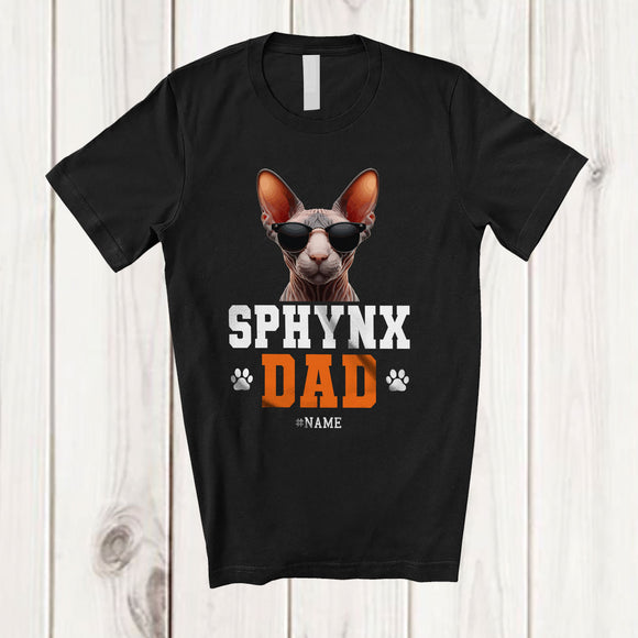 MacnyStore - Personalized Custom Name Sphynx Dad; Lovely Father's Day Sphynx Sunglasses; Family T-Shirt