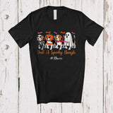 MacnyStore - Personalized Custom Name Spooky Beagle; Horror Halloween Boo Pumpkin Skeleton Cosplay T-Shirt