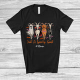 MacnyStore - Personalized Custom Name Spooky Goat; Lovely Halloween Four Goat Boo Pumpkin; Farmer T-Shirt