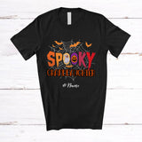 MacnyStore - Personalized Custom Name Spooky Granddaughter; Creepy Halloween Spider Web Boo Pumpkin; Family T-Shirt