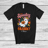 MacnyStore - Personalized Custom Name Spooky Granny; Adorable Halloween Boo Ghost Flowers Floral; Family T-Shirt