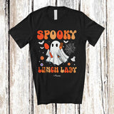 MacnyStore - Personalized Custom Name Spooky Lunch Lady; Lovely Halloween Boo Ghost Books; Family T-Shirt