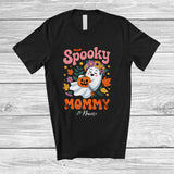 MacnyStore - Personalized Custom Name Spooky Mommy; Adorable Halloween Boo Ghost Flowers Floral; Family T-Shirt