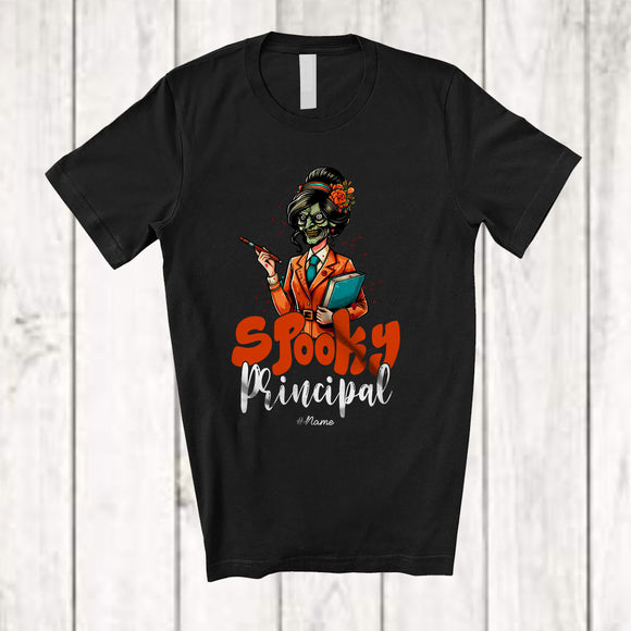 MacnyStore - Personalized Custom Name Spooky Principal; Scary Halloween Witch Cosplay; Proud Jobs T-Shirt