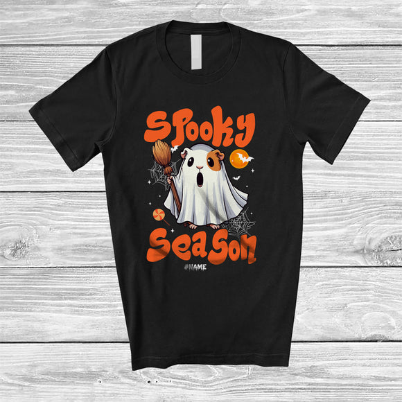 MacnyStore - Personalized Custom Name Spooky Season; Humorous Halloween Guinea Pig Boo Ghost Cosplay T-Shirt
