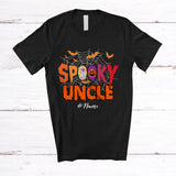 MacnyStore - Personalized Custom Name Spooky Uncle; Creepy Halloween Spider Web Boo Pumpkin; Family T-Shirt