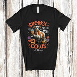 MacnyStore - Personalized Custom Name Spooky With My Cows; Amazing Halloween Cow Sunglasses Coffee T-Shirt