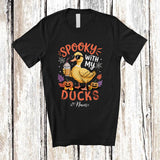 MacnyStore - Personalized Custom Name Spooky With My Ducks; Amazing Halloween Duck Sunglasses Coffee T-Shirt