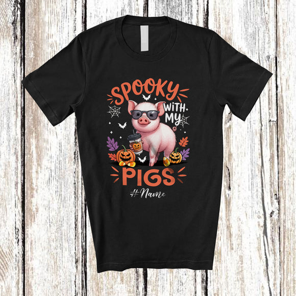 MacnyStore - Personalized Custom Name Spooky With My Pigs; Amazing Halloween Pig Sunglasses Coffee T-Shirt