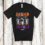MacnyStore - Personalized Custom Name Squad Ghouls; Lovely Halloween Three Cat Boo Ghost Cosplay; Farmer T-Shirt