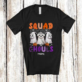 MacnyStore - Personalized Custom Name Squad Ghouls; Lovely Halloween Three Dog Boo Ghost Cosplay; Farmer T-Shirt