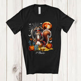 MacnyStore - Personalized Custom Name Squirrel Pirate; Lovely Halloween Squirrel Wild Animal Pumpkin T-Shirt
