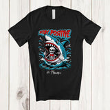 MacnyStore - Personalized Custom Name Stay Positive; Lovely Summer Vacation Skeleton In Shark; Ocean Sea T-Shirt