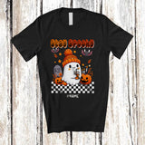 MacnyStore - Personalized Custom Name Stay Spooky; Lovely Halloween Boo Ghost Drinking Coffee T-Shirt