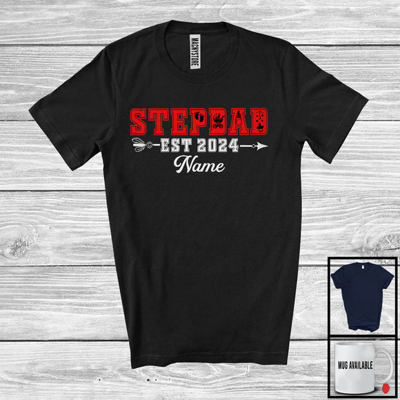 MacnyStore - Personalized Custom Name Stepdad Est 2024, Amazing Halloween Pregnancy Announcement, Family T-Shirt
