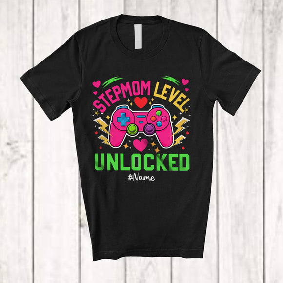 MacnyStore - Personalized Custom Name Stepmom Level Unlocked; Joyful Mother's Day Game Controller; Gamer T-Shirt