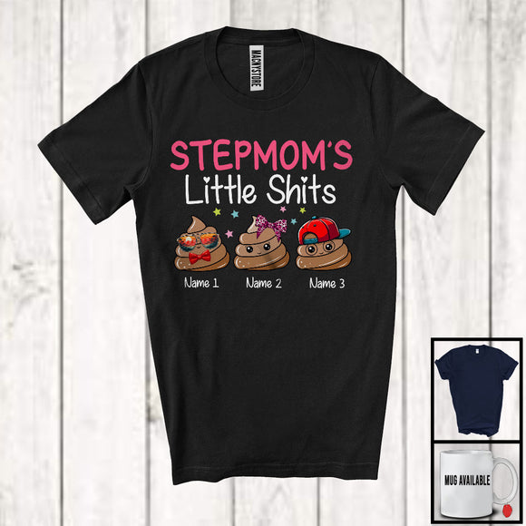 MacnyStore - Personalized Custom Name Stepmom's Little Sh*ts, Humorous Mother's Day Poops, Family Group T-Shirt