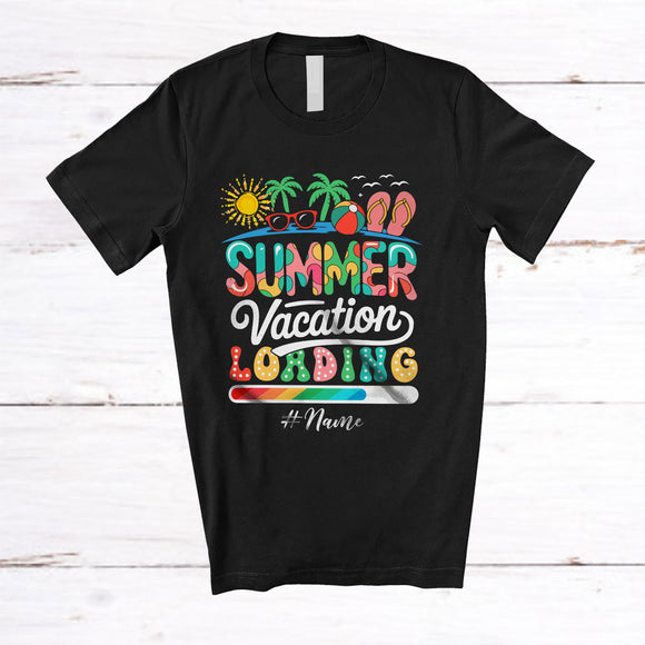 MacnyStore - Personalized Custom Name Summer Vacation Loading; Joyful Sunset Beach Hawaiian; Family T-Shirt