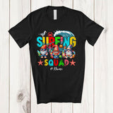 MacnyStore - Personalized Custom Name Surfing Squad; Joyful Summer Christmas In July 3 Gnomes Hawaiian T-Shirt