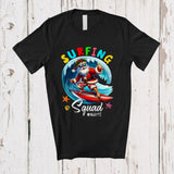 MacnyStore - Personalized Custom Name Surfing Squad; Joyful Summer Vacation Christmas In July Santa Hawaiian T-Shirt