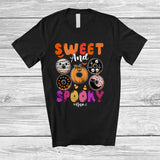 MacnyStore - Personalized Custom Name Sweet And Spooky; Awesome Halloween Mummy Pumpkin Donut T-Shirt