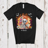 MacnyStore - Personalized Custom Name Sweet Halloween; Joyful Summer Skeleton Eating Ice Cream Cosplay T-Shirt