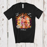 MacnyStore - Personalized Custom Name Sweet Halloween; Joyful Summer Witch Flamingo Eating Ice Cream T-Shirt