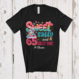 MacnyStore - Personalized Custom Name Sweet Sassy Sixty Five 65th Birthday; Lovely Unicorn Donut Family T-Shirt