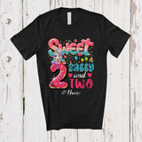 MacnyStore - Personalized Custom Name Sweet Sassy Two 2nd Birthday; Lovely Unicorn Donut Family T-Shirt