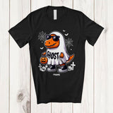 MacnyStore - Personalized Custom Name T-Rex Boo Ghost Cosplay; Lovely Halloween T-Rex Sunglasses; Family T-Shirt