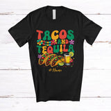 MacnyStore - Personalized Custom Name Taco and Tequila; Humorous Cinco De Mayo Drinking; Mexican Family T-Shirt