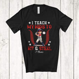 MacnyStore - Personalized Custom Name Teach My Kids to Hit Steal; Joyful Father's Day Mother's Day Baseball T-Shirt
