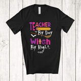 MacnyStore - Personalized Custom Name Teacher By Day Witch By Night; Scary Halloween Teaching Witch T-Shirt