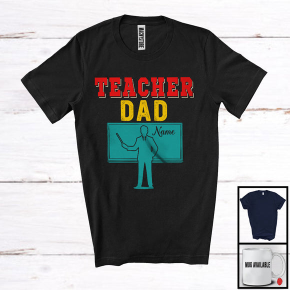 MacnyStore - Personalized Custom Name Teacher Dad, Amazing Father's Day Vintage, Family Group T-Shirt