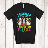 MacnyStore - Personalized Custom Name Teacher Of The Most Awesome Bunnies; Lovely Easter 3 Bunnies T-Shirt