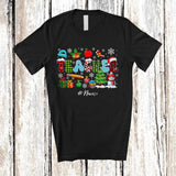 MacnyStore - Personalized Custom Name Teacher; Joyful Christmas Cosplay Snowing Leopard Plaid T-Shirt