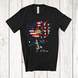 MacnyStore - Personalized Custom Name Teacher; Lovely 4th Of July US Flag Sunflower; Teaching Patriotic T-Shirt