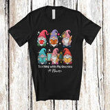 MacnyStore - Personalized Custom Name Teaching With My Gnomies; Lovely First Day Back To School Six Gnomes Teacher T-Shirt