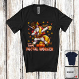 MacnyStore - Personalized Custom Name Team Postal Worker, Joyful Thanksgiving Dabbing Unicorn, Plaid Careers T-Shirt