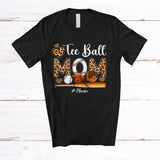 MacnyStore - Personalized Custom Name Tee Ball Mom; Amazing Mother's Day Leopard Heart; Family T-Shirt