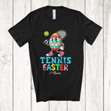 MacnyStore - Personalized Custom Name Tennis Easter; Colorful Easter Egg Playing Custom Name Sport Player T-Shirt