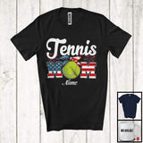 MacnyStore - Personalized Custom Name Tennis Mom, Proud 4th Of July USA Flag Headband, Patriotic Family T-Shirt