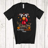 MacnyStore - Personalized Custom Name Thankful For You Fuckers; Happy Thanksgiving Turkey Face Leopard Glasses T-Shirt